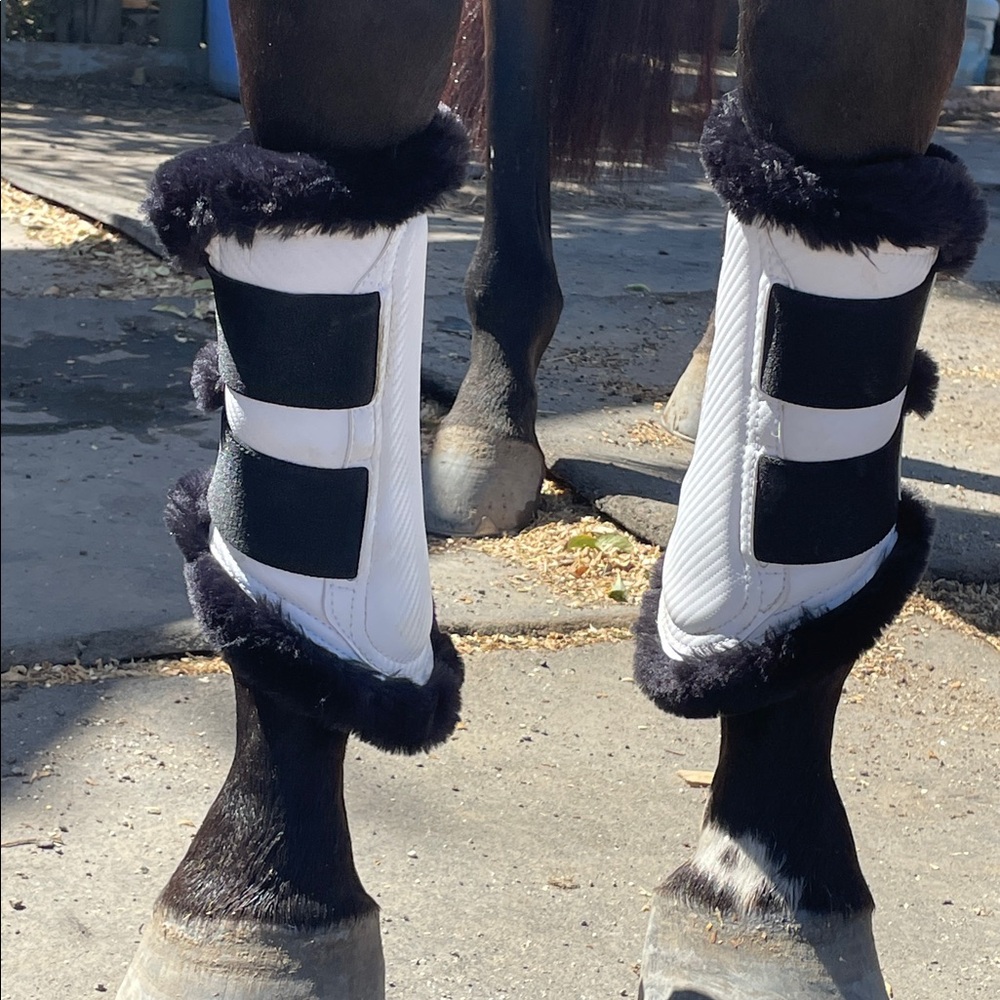 Halter Ego Boots - Black fleece inside white